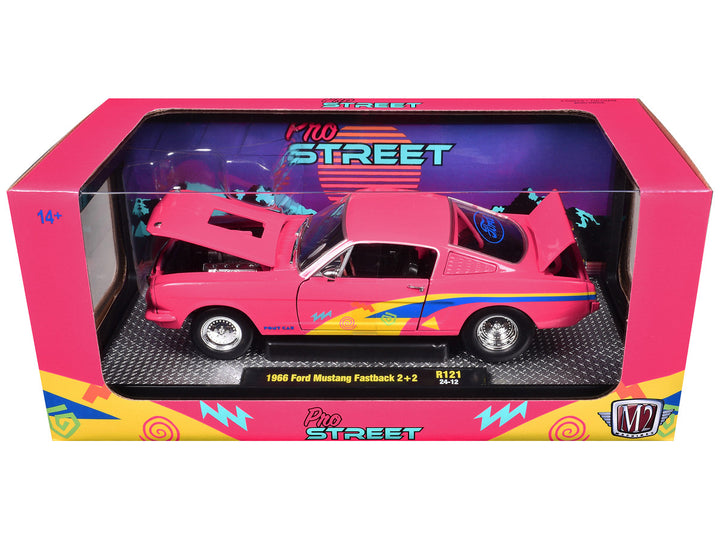 M2 Machines 1966 Ford Mustang Pro Street pink limited edition diecast in display box