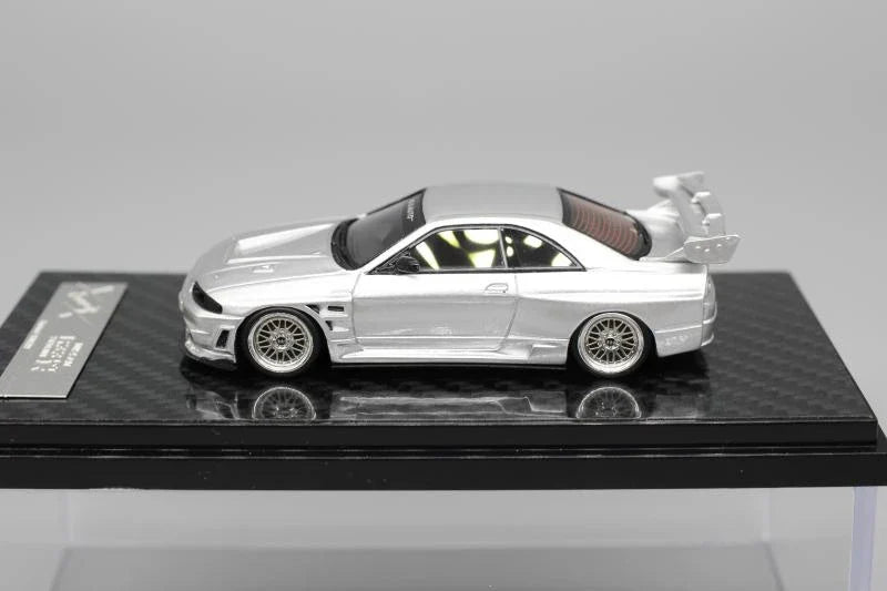 Nissan Skyline GT-R (R33) in Silver 1:64 by Error404 Model Side View