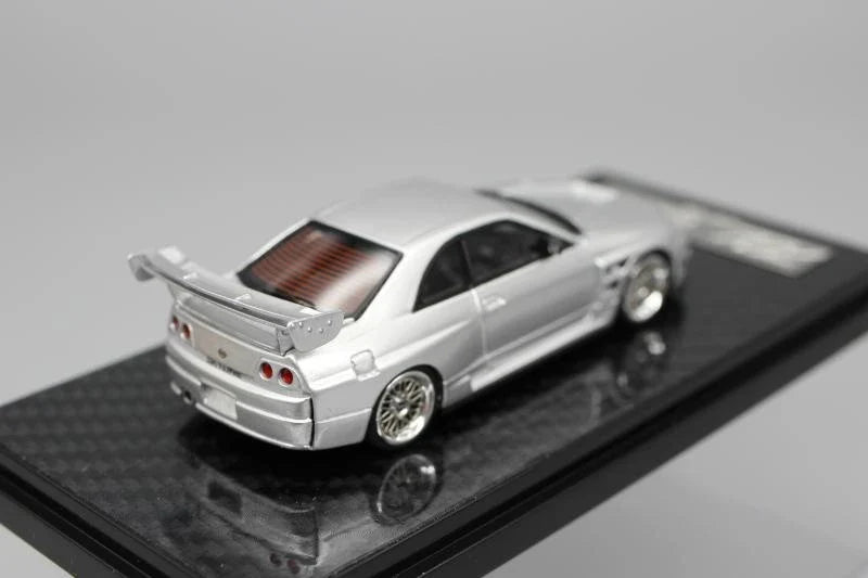 Nissan Skyline GT-R (R33) in Silver 1:64 by Error404 Model Rear View