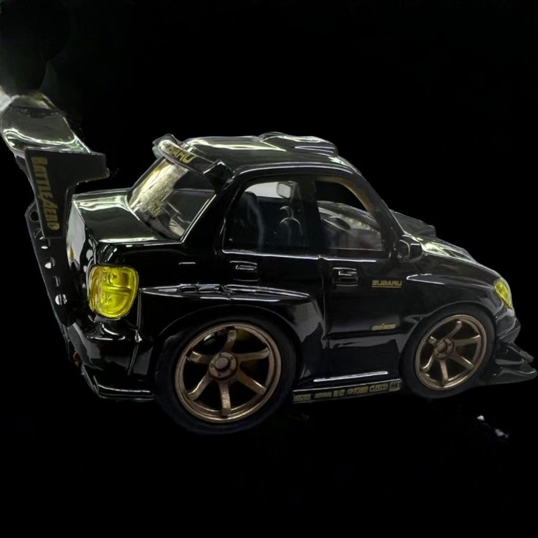 Subaru Impreza WRX STI Voltex Black Gold Resin 1:64 by YM model X Q CAR Side View