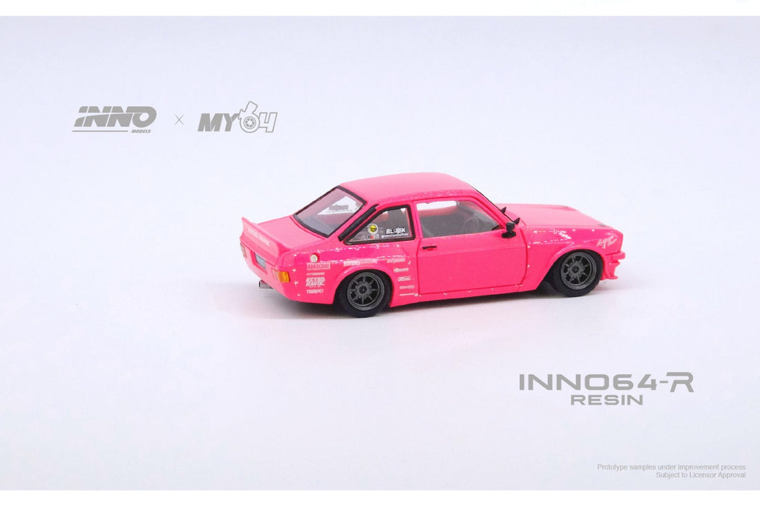 Ford Escort MK2 Pandem "Emotion" Retro Havoc Pink 1:64 by Inno64  IN64R-MK2P-ERH Side View