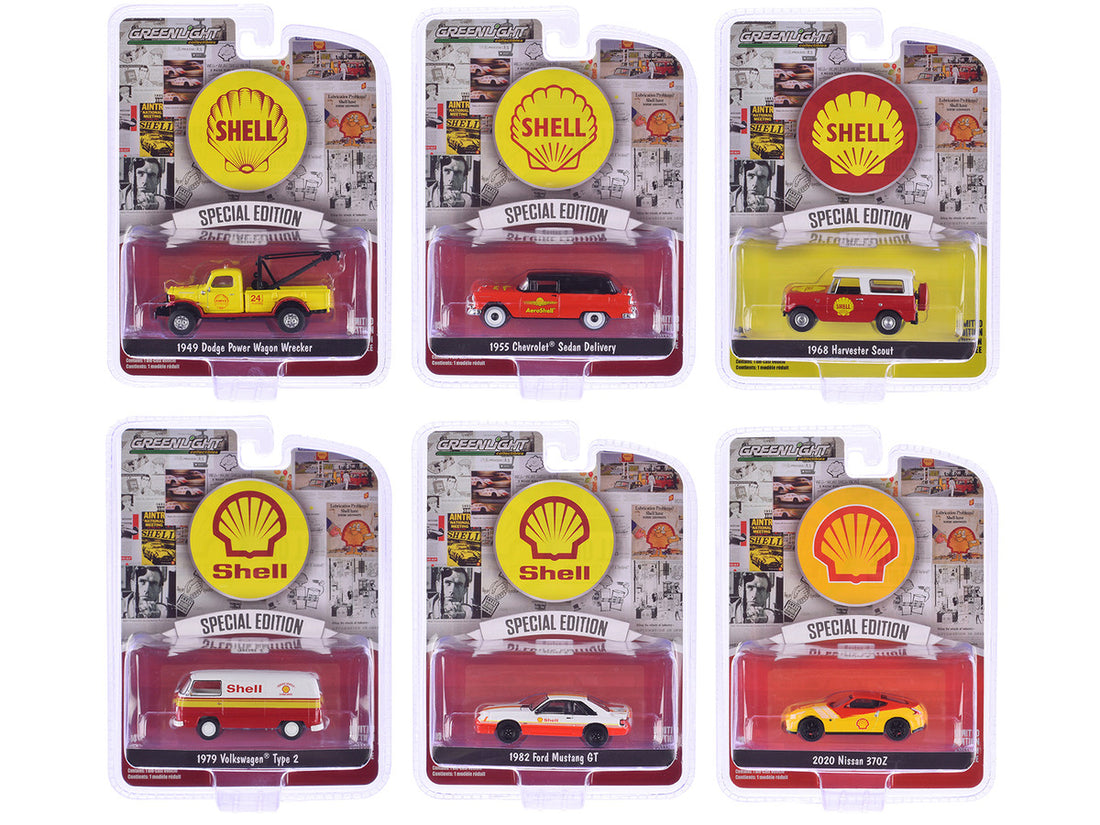 "Shell Oil Special Edition" Series 2 Set of 6 pieces 1/64 Diecast Model Cars by Greenlight-2