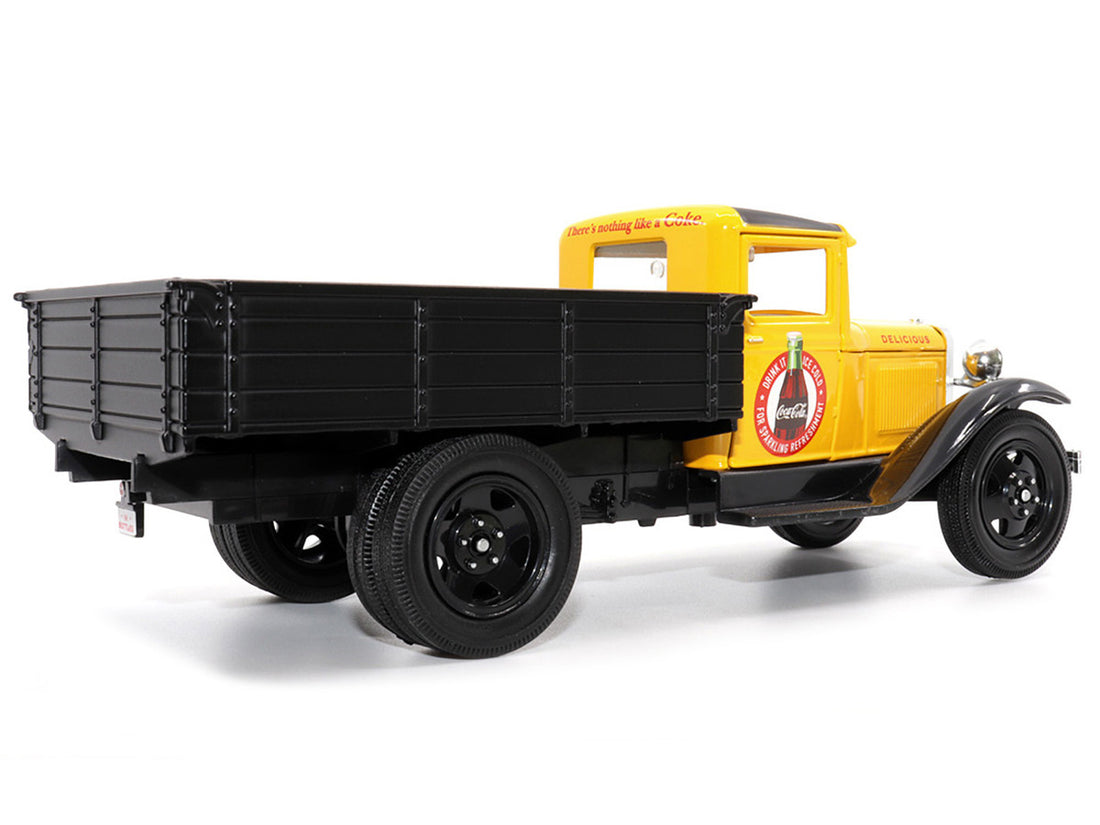 1931 Ford Model AA Pickup Truck Yellow and Black "Drink it Ice Cold for Sparkling Refreshment - Coca-Cola" 1/24 Diecast Model Car by Motor City Classics-3