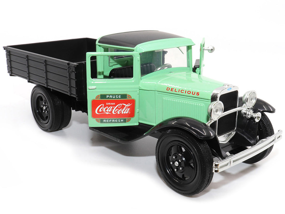 1931 Ford Model AA Pickup Truck Light Green and Black "Pause. Refresh. Drink Coca-Cola" 1/24 Diecast Model Car by Motor City Classics-1