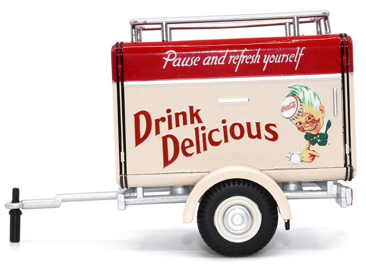 Travel Trailer Cream with Red Top "Pause and Refresh Yourself Drink Delicious Coca-Cola" 1/24 Diecast Model Car by Motor City Classics-1