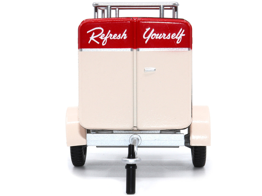 Travel Trailer Cream with Red Top "Pause and Refresh Yourself Drink Delicious Coca-Cola" 1/24 Diecast Model Car by Motor City Classics-3