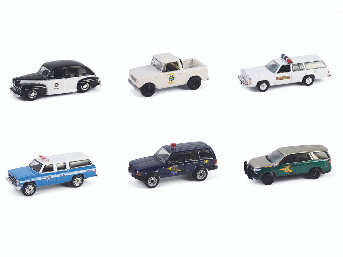 "Hot Pursuit" Series 46 Set of 6 Police Cars 1/64 Diecast Model Cars by Greenlight-0