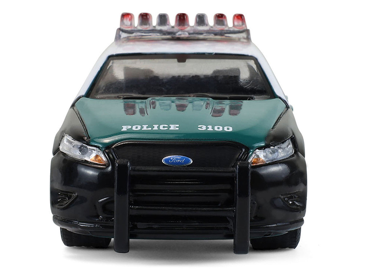 Ford Taurus 2014 "New York Police Department (NYPD) Vintage Tribute Livery" Green and Black with White Top "Hot Pursuit" Series 47 1/64 Diecast Model Car by Greenlight