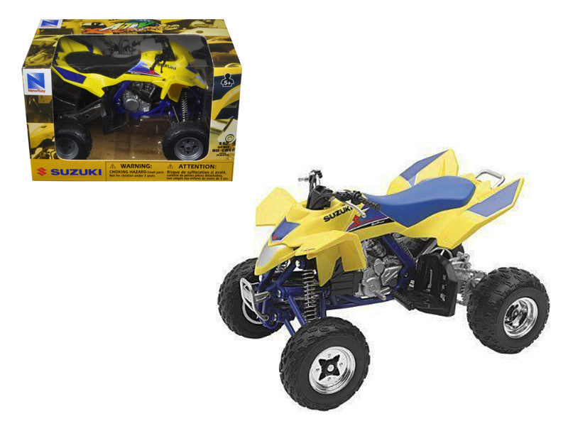 Suzuki Quad Racer R450 ATV Yellow and Blue 1/12 Diecast Model by New Ray-0