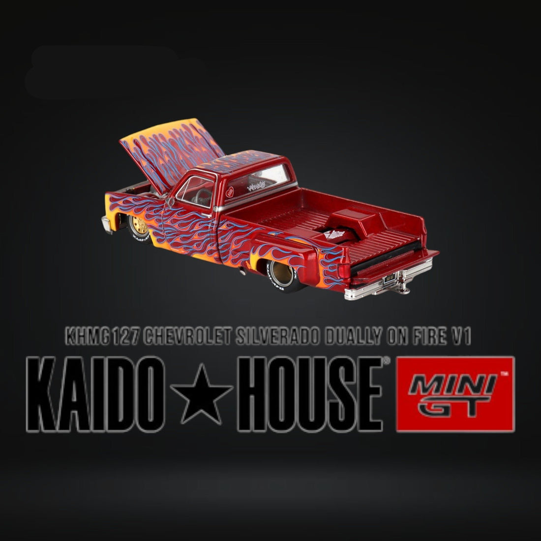 Chevrolet Silverado DUALLY on Fire V1 1:64 KHMG127 by Mini GT x Kaido House - 3