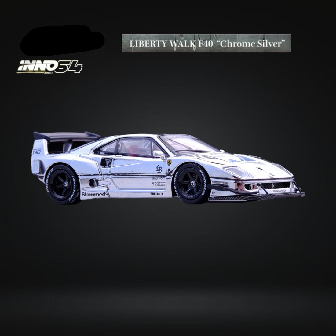 Ferrari F40 LBWK Chrome Silver MDX 24' 1:64 IN64-LBWKF40-CHS by Inno64 - 5