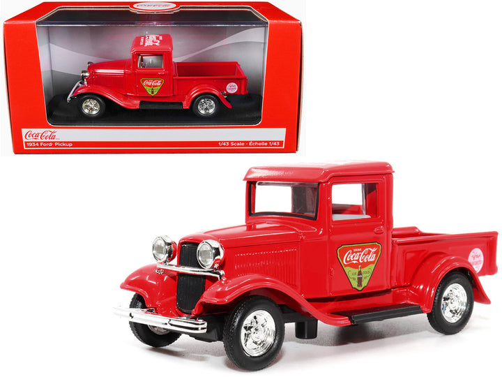 1934 Ford Pickup Truck "Coca-Cola" Red 1/43 Diecast Model Car by Motor City Classics-0