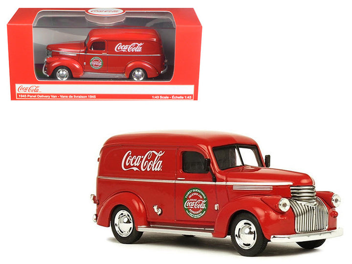 1945 Panel Delivery Van "Coca-Cola" Red 1/43 Diecast Model Car by Motorcity Classics-0