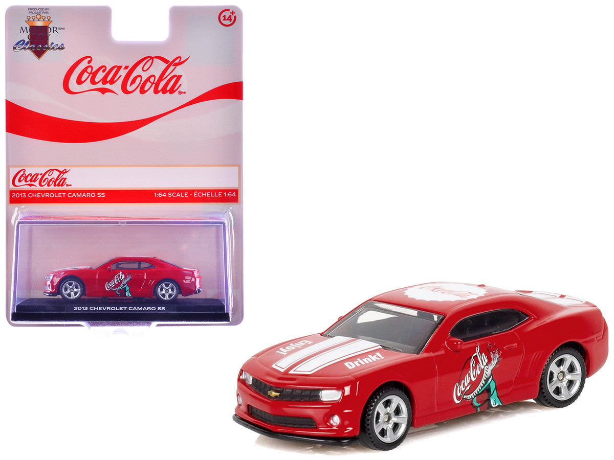 2013 Chevrolet Camaro SS "Coca-Cola" Red with White Stripes 1/64 Diecast Model by Motorcity Classics