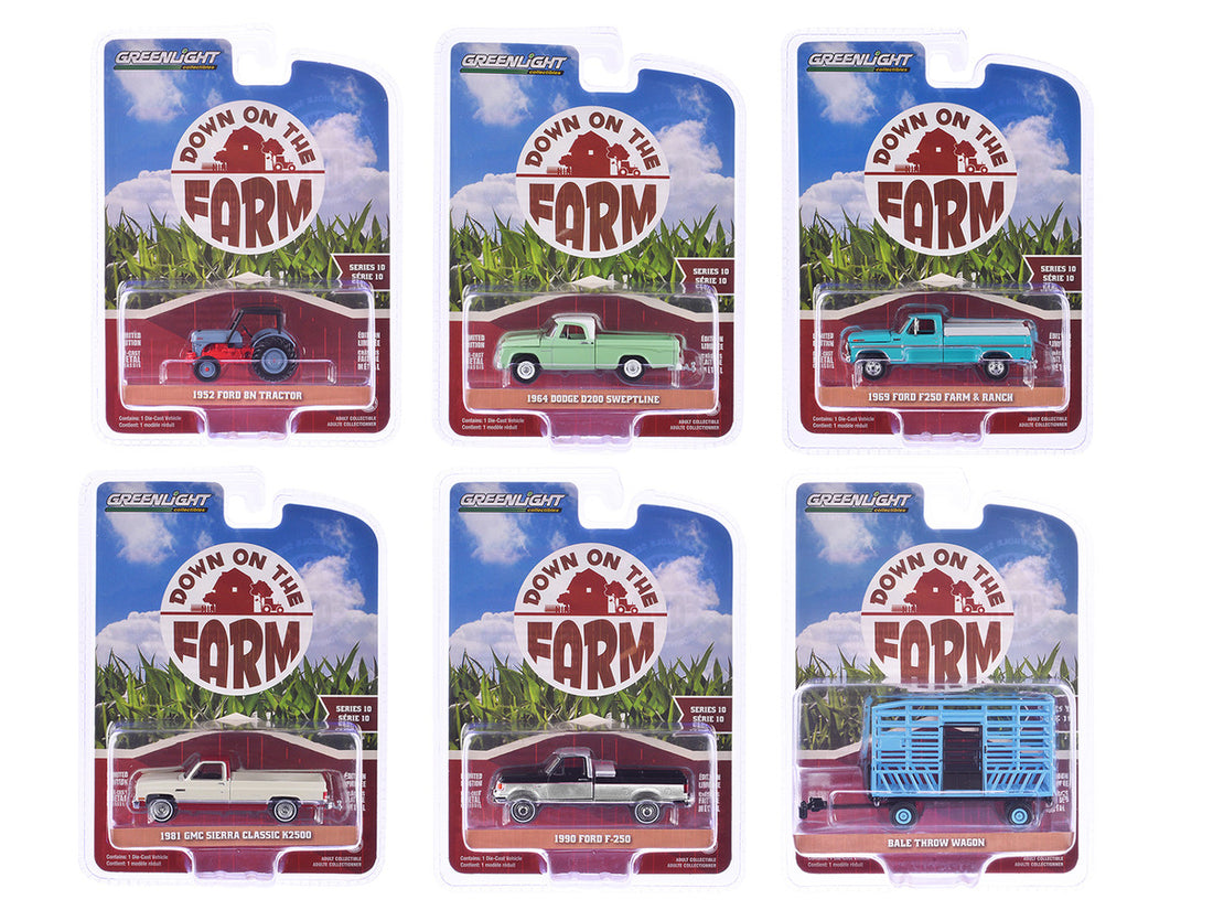 "Down on the Farm" Series 10 Set of 6 pieces 1/64 Diecast Models by Greenlight-0