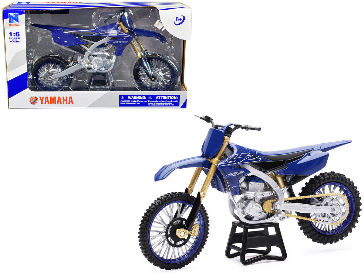 Yamaha YZ450F Dirt Bike Motorcycle Blue and Black 1/6 Diecast Model by New Ray-0