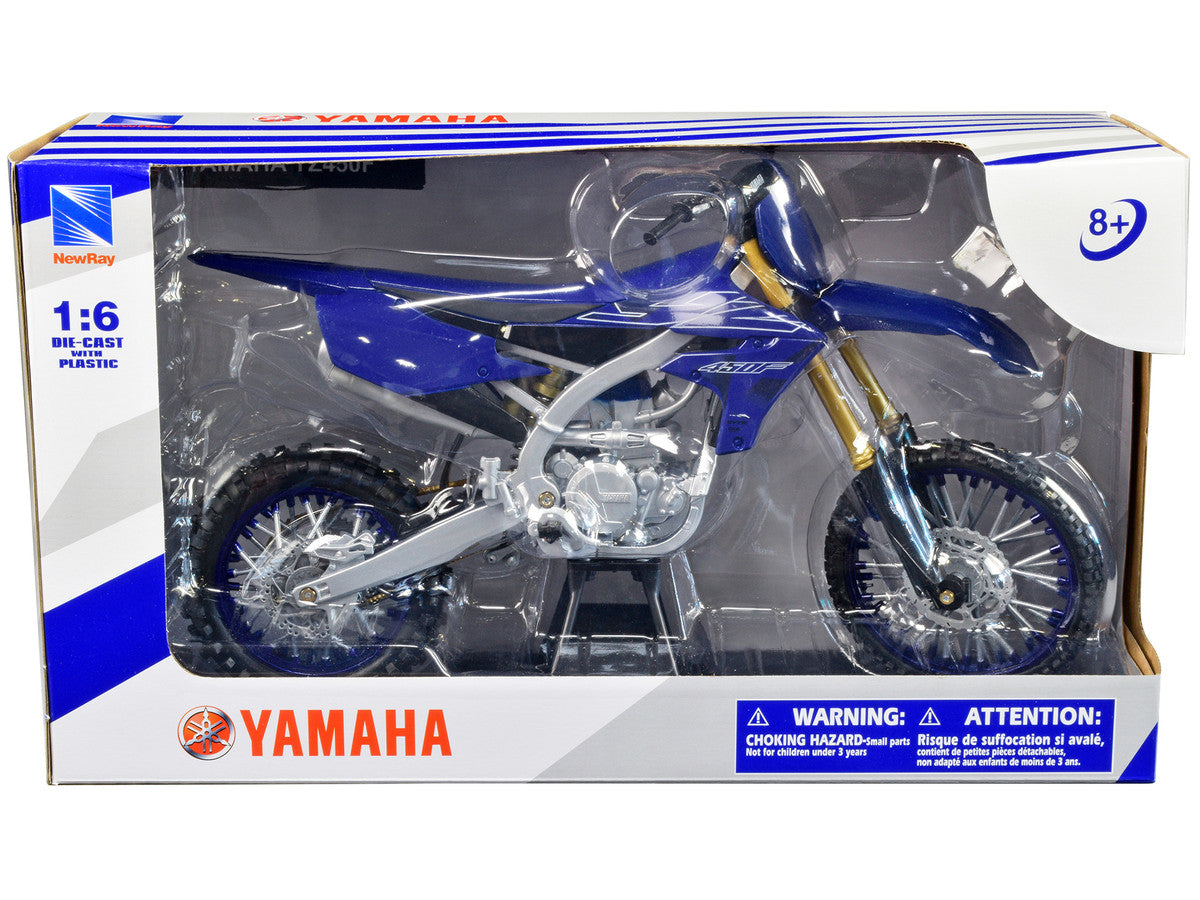 Yamaha YZ450F Dirt Bike Motorcycle Blue and Black 1/6 Diecast Model by New Ray-2