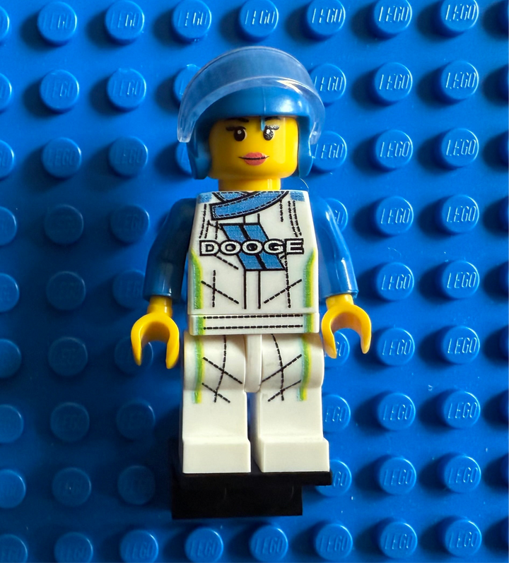 Female Racer with Dodge Logo Minifigure for Lego 2