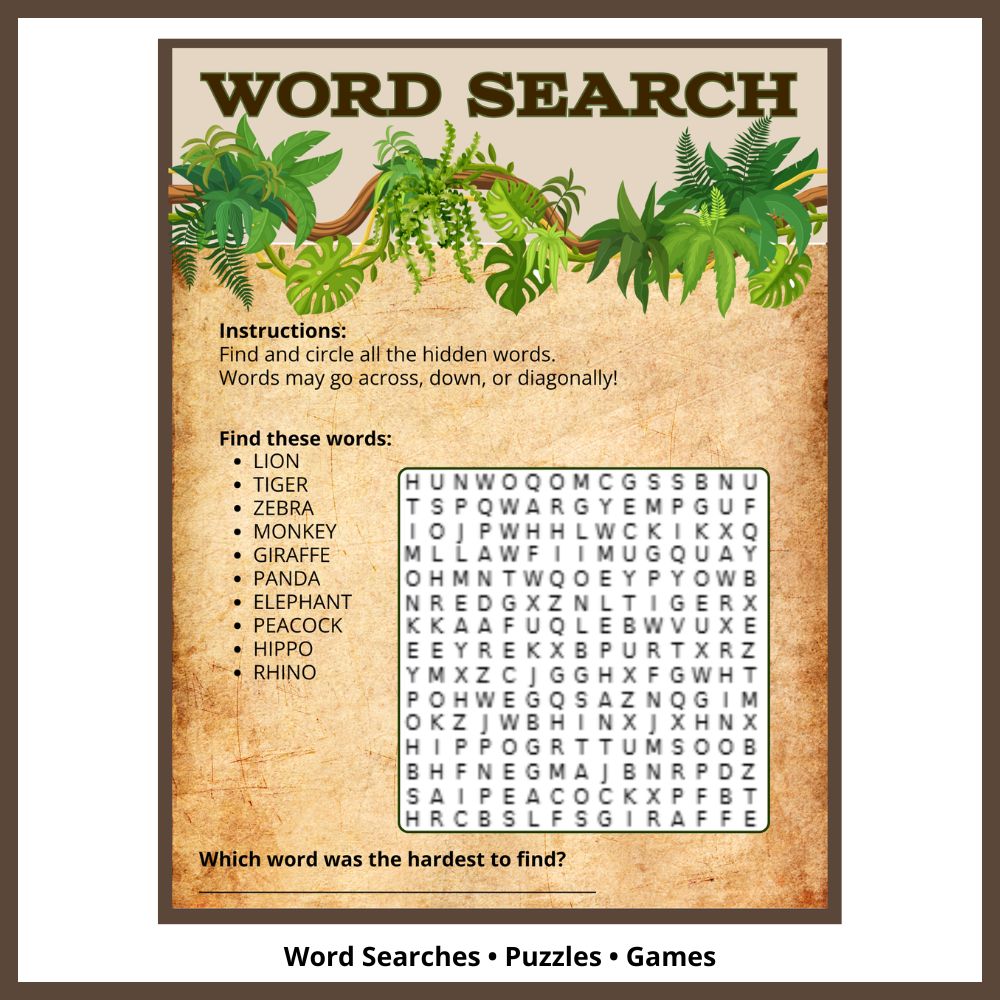 Zoo Explorer Learning & Activity Book for Kids Ages 6-10 | Printable Fillable PDF | 50-Page Educational Animal Activity Book