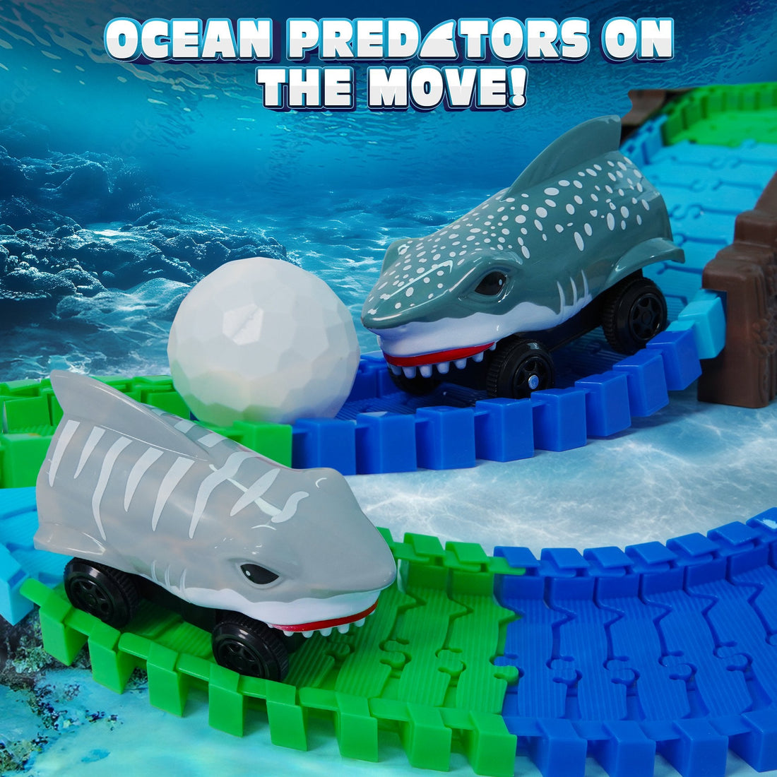 Sharky Seas Tracks Playset - 225 Pieces by USA Toyz  4