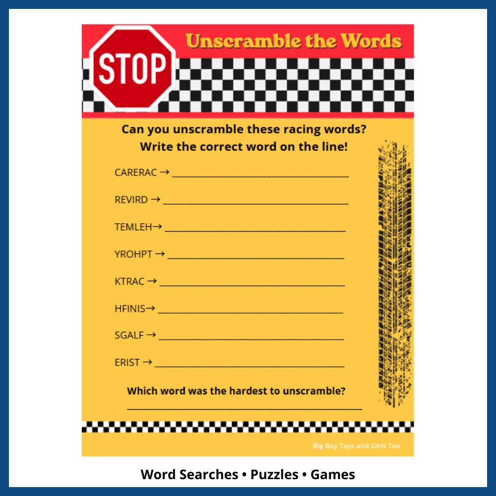 Ultimate Car Racing Learning & Activity Book | Printable PDF for Ages 6–10