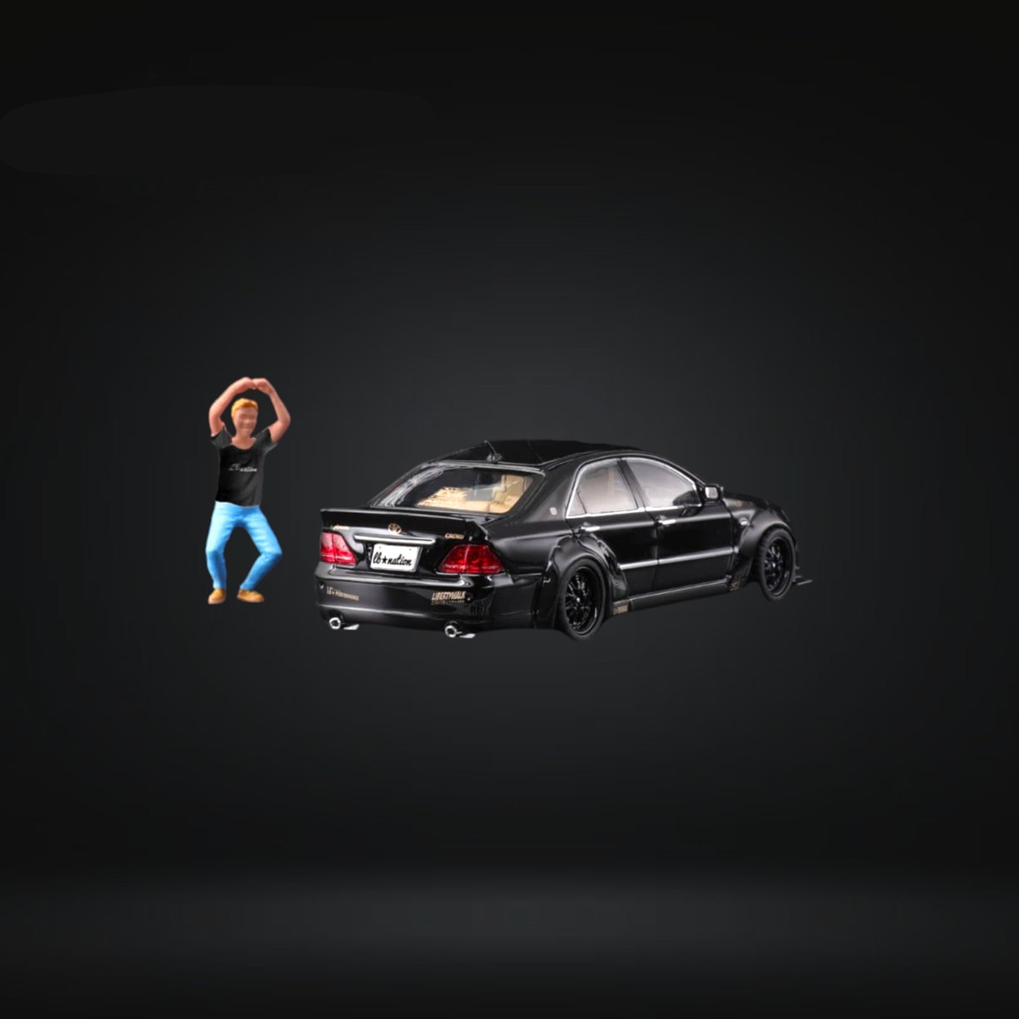 Toyota Crown 12th Gen MK12 LBWK Black Figure Version 1:64 by Star