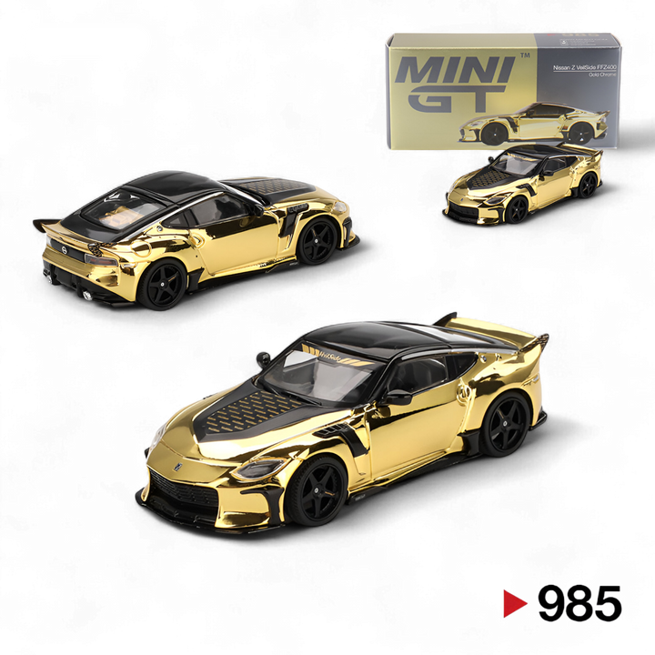 Nissan Z VeilSide FZ400 Gold Chrome LHD 1:64 by Mini-GT 