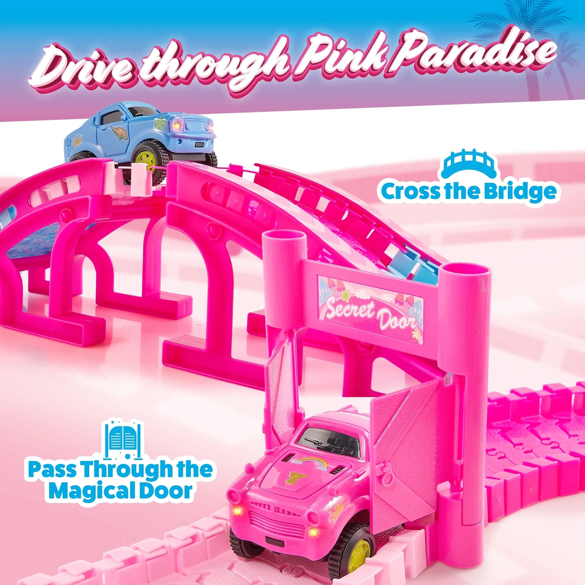 Pink Paradise Adventure Tracks 225 Piece by USA Toyz  2