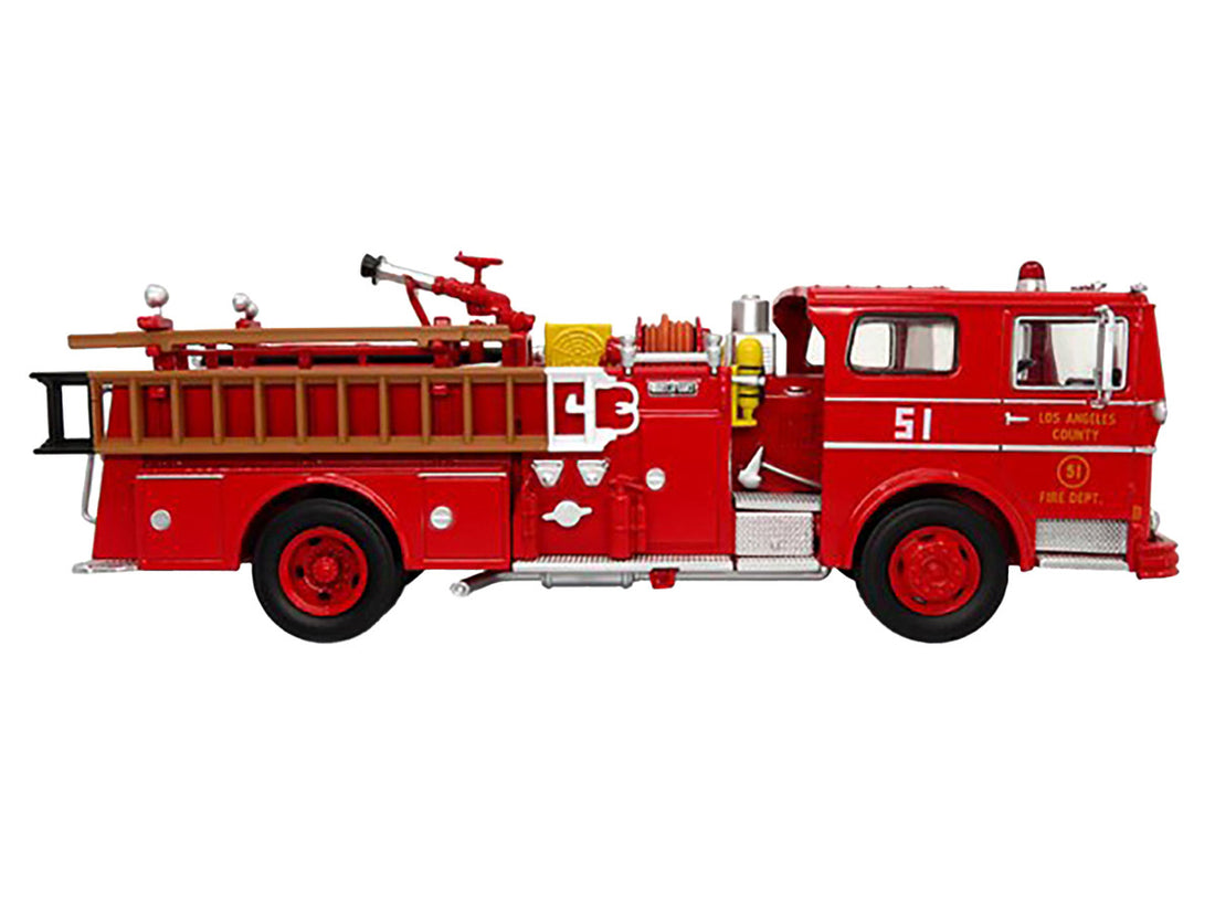 1973 Ward LaFrance Ambassador Fire Engine "Los Angeles County Fire Department" LA County FD (LACFD) "Emergency! 50th Anniversary" (1972-2022) Limited Edition to 3000 pieces Worldwide 1/50 Diecast Model by Iconic Replicas-2