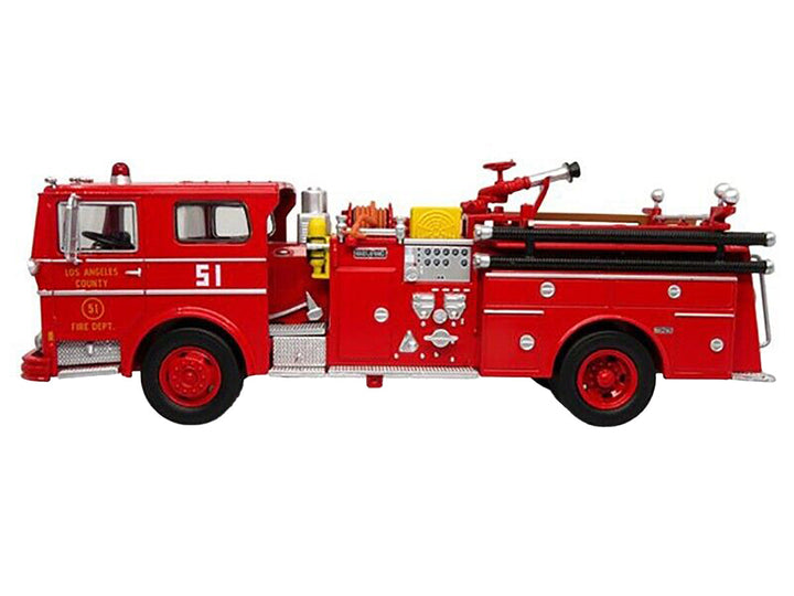 1973 Ward LaFrance Ambassador Fire Engine "Los Angeles County Fire Department" LA County FD (LACFD) "Emergency! 50th Anniversary" (1972-2022) Limited Edition to 3000 pieces Worldwide 1/50 Diecast Model by Iconic Replicas-1