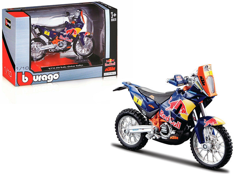 KTM 450 Rally Dakar #1 "Red Bull" 1/18 Diecast Motorcycle Model by Bburago-0