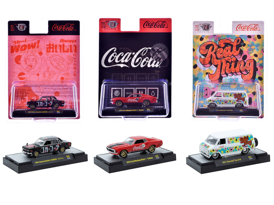 "Coca-Cola" Set of 3 pieces Release 52 Limited Edition to 10000 pieces Worldwide 1/64 Diecast Model Cars by M2 Machines-3