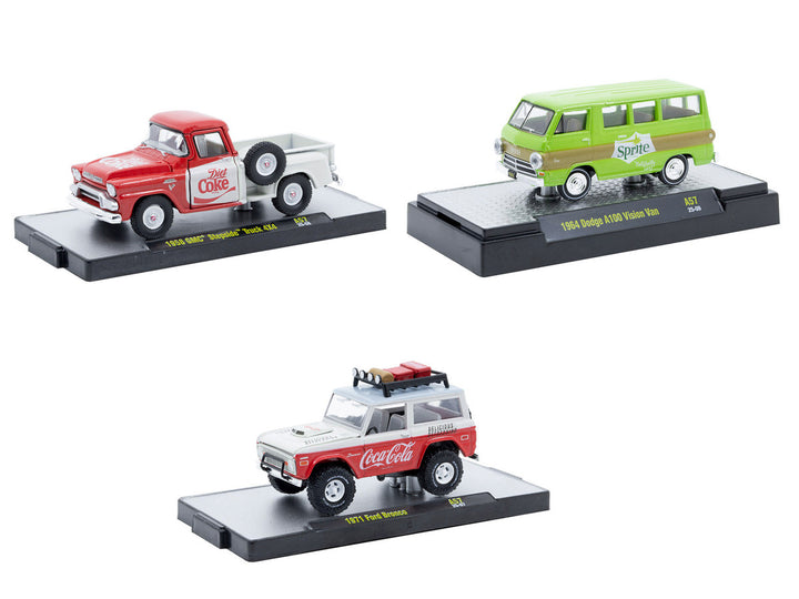 "Sodas" Set of 3 pieces Release 57 Limited Edition to 10000 pieces Worldwide 1/64 Diecast Model Cars by M2 Machines-1