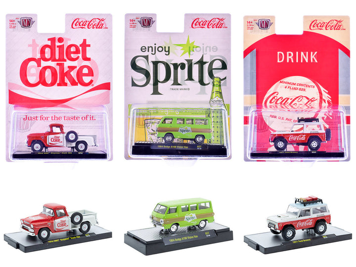 "Sodas" Set of 3 pieces Release 57 Limited Edition to 10000 pieces Worldwide 1/64 Diecast Model Cars by M2 Machines-0