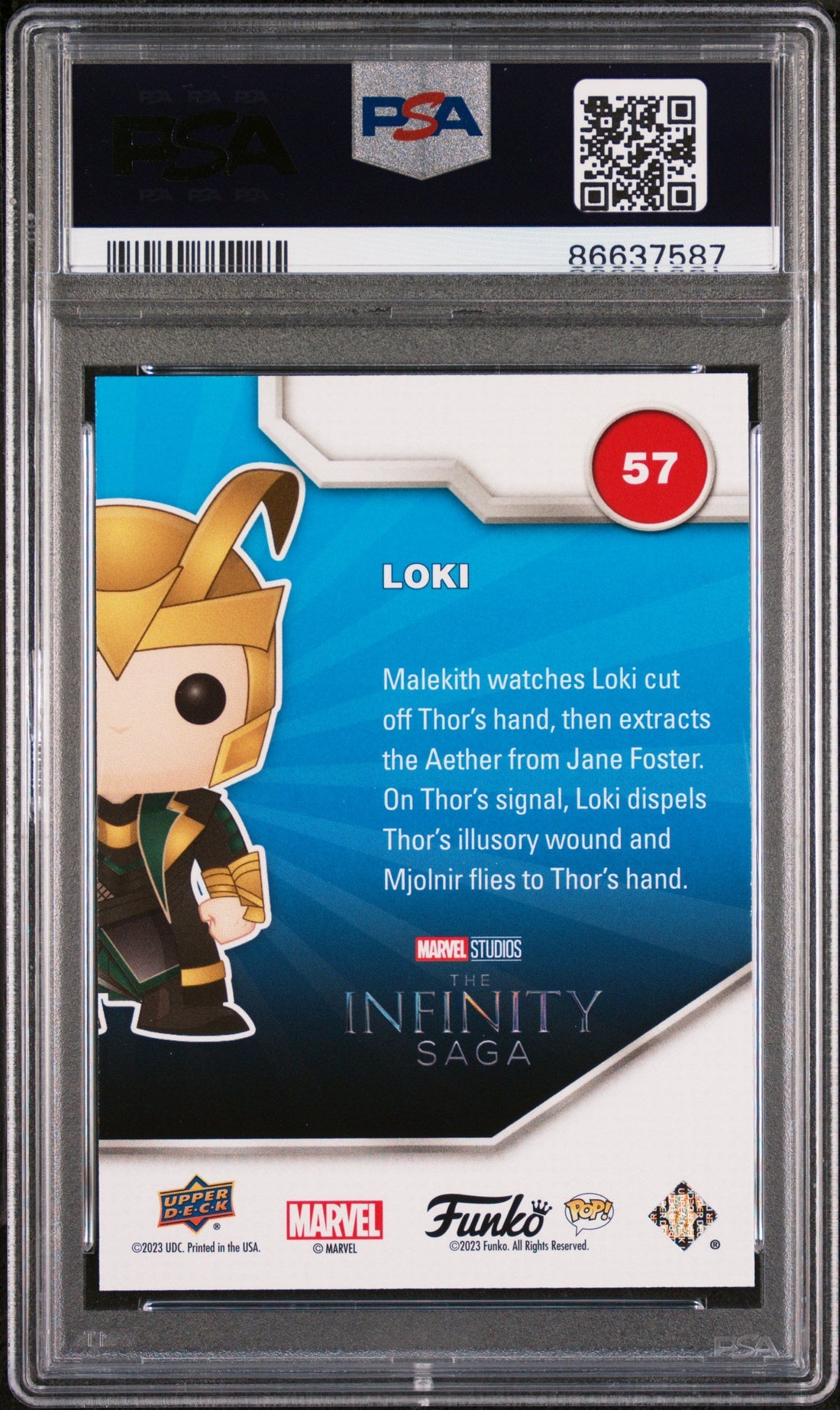 2023 UPPER DECK FUNKO POP MARVEL  LOKI CONVENTION #57  PSA 10 2