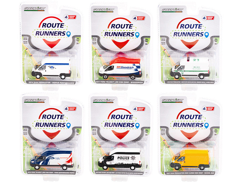 "Route Runners" Set of 6 Vans Series 4 1/64 Diecast Model Cars by Greenlight-0