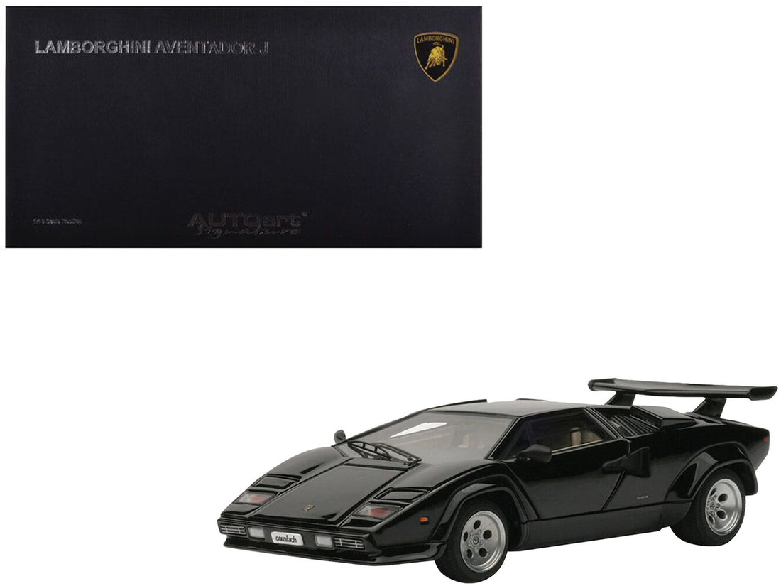 Lamborghini Countach 5000S Black 1/43 Diecast Model Car by Autoart-4