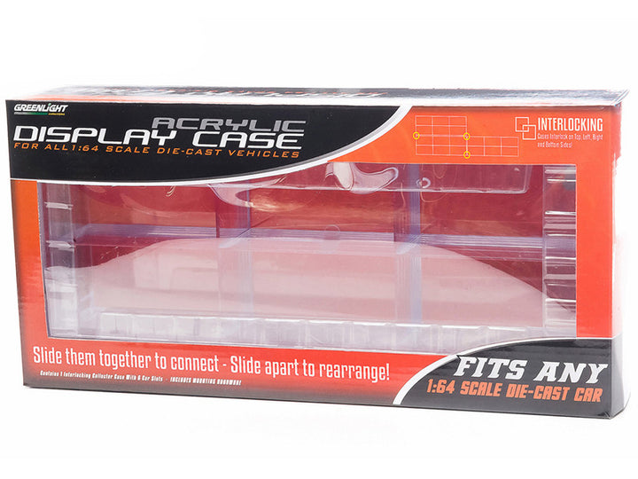 Acrylic Display Case 6-Car Connecting for 1/64 Scale Models by Greenlight-0