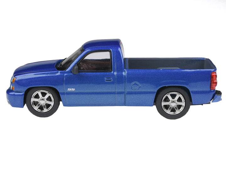 2006 Chevrolet Silverado 'Cateye' Pickup Truck Ming Blue Metallic 1/64 Diecast Model Car by Paragon Models-1