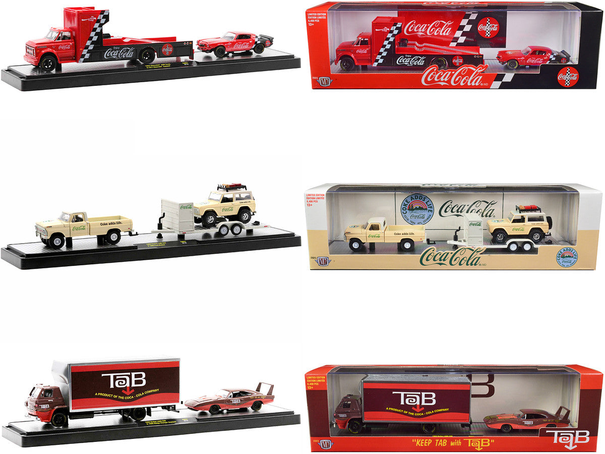 Auto Haulers "Sodas" Set of 3 pieces Release 21 Limited Edition to 8400 pieces Worldwide 1/64 Diecast Models by M2 Machines 2