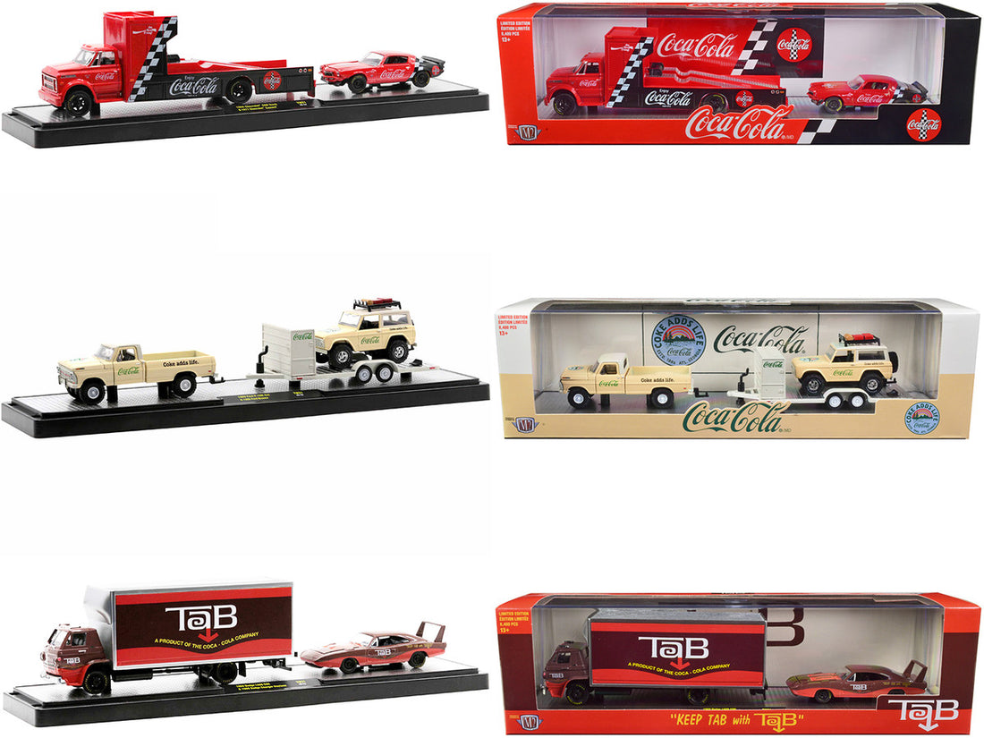 Auto Haulers "Sodas" Set of 3 pieces Release 21 Limited Edition to 8400 pieces Worldwide 1/64 Diecast Models by M2 Machines 2