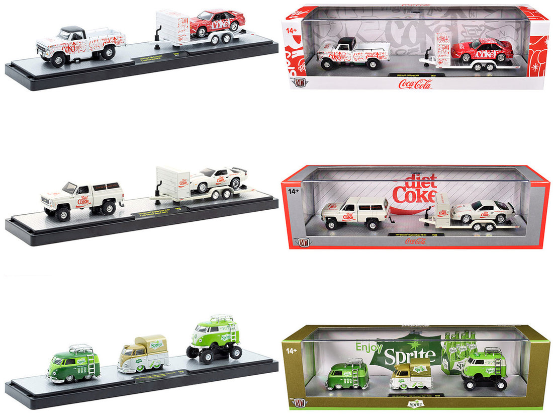 Auto Haulers "Soda" Set of 3 pieces Release 39 Limited Edition to 8000 pieces Worldwide 1/64 Diecast Models by M2 Machines-0