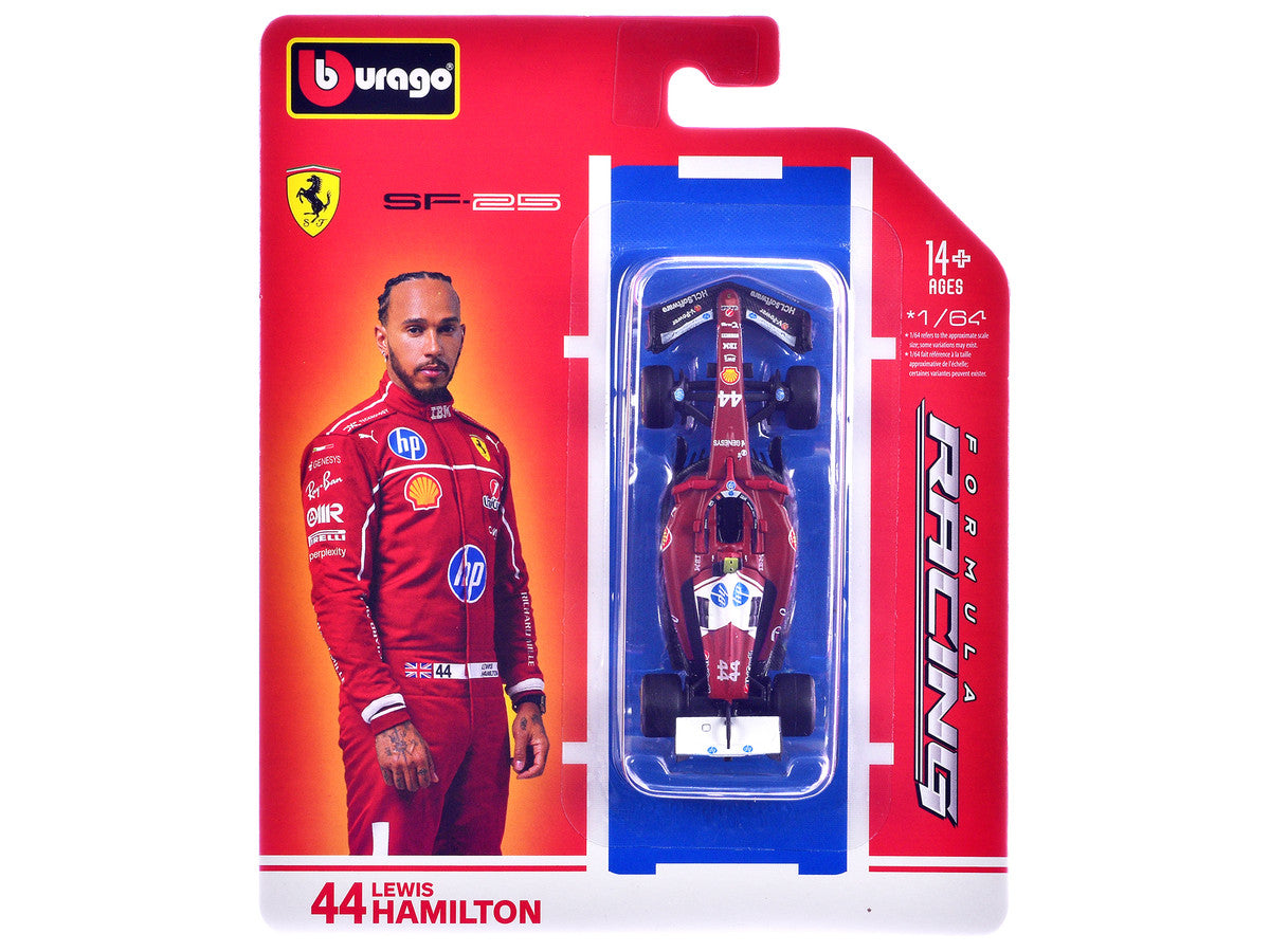 Ferrari SF-25 #44 Lewis Hamilton Formula One F1 World Championship (2025) "Formula Racing" Series 1/64 Diecast Model Car by Bburago-1