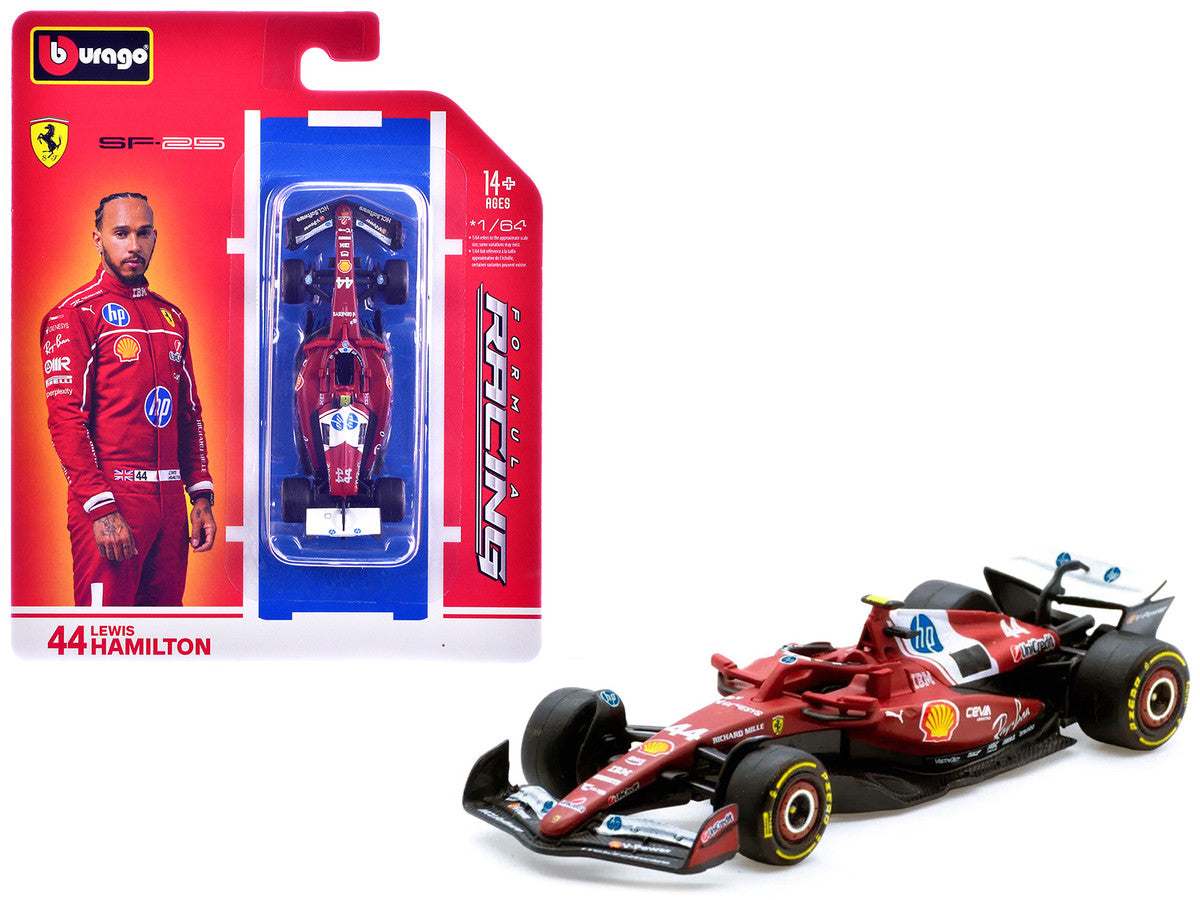 Ferrari SF-25 #44 Lewis Hamilton Formula One F1 World Championship (2025) "Formula Racing" Series 1/64 Diecast Model Car by Bburago-2