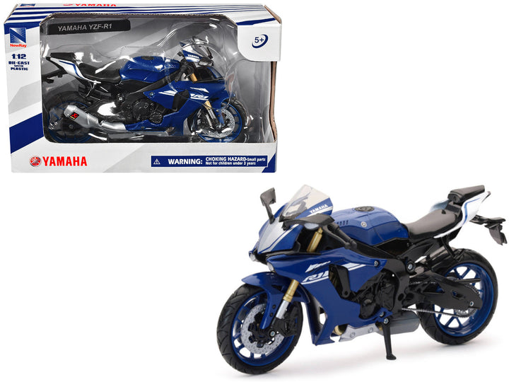 Yamaha YZF-R1 Motorcycle Blue 1/12 Diecast Model by New Ray-0