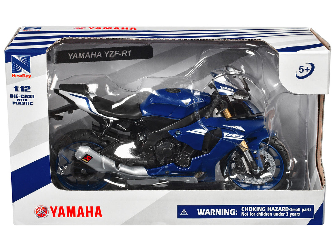 Yamaha YZF-R1 Motorcycle Blue 1/12 Diecast Model by New Ray-2