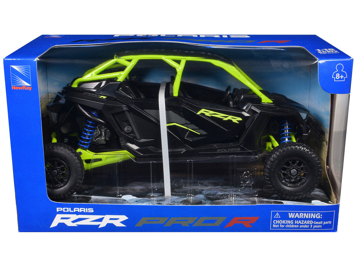 Polaris RZR Pro R UTV Black and Lime Green 1/18 Diecast Model by New Ray-1