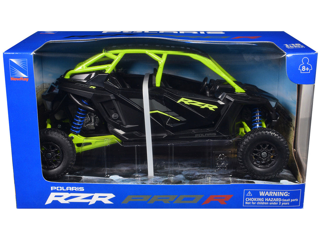 Polaris RZR Pro R UTV Black and Lime Green 1/18 Diecast Model by New Ray-1