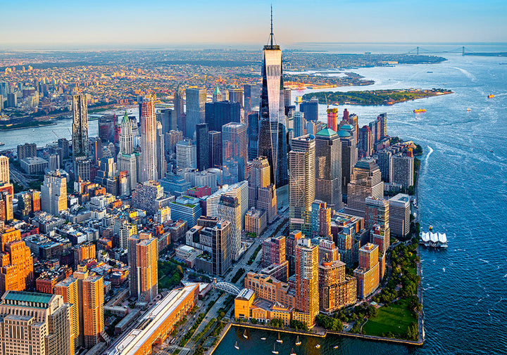 500 Piece Jigsaw Puzzle, Sunset over Manhattan, New York, NYC, cityscape puzzle, USA, Adult Puzzles, Castorland B-53674 2