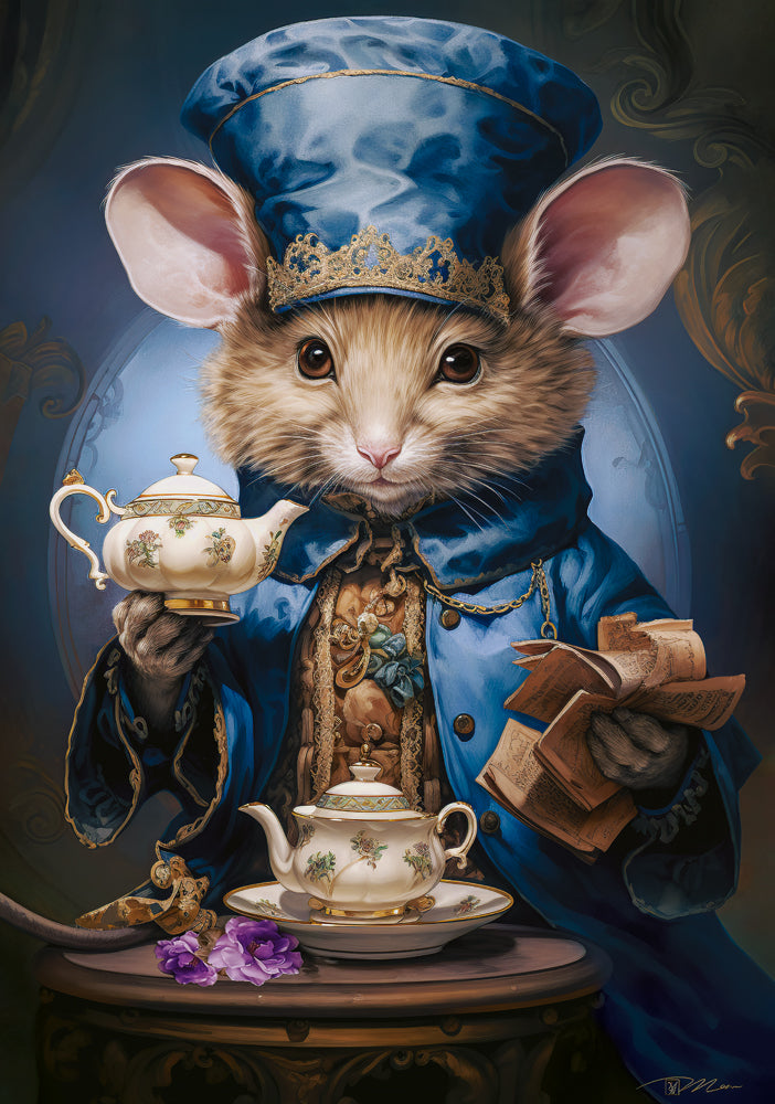 500 Piece Jigsaw Puzzle, Tea Time, Art. Puzzle, Mouse and small teapot and saucer, Adult Puzzle, Castorland B-53971 2